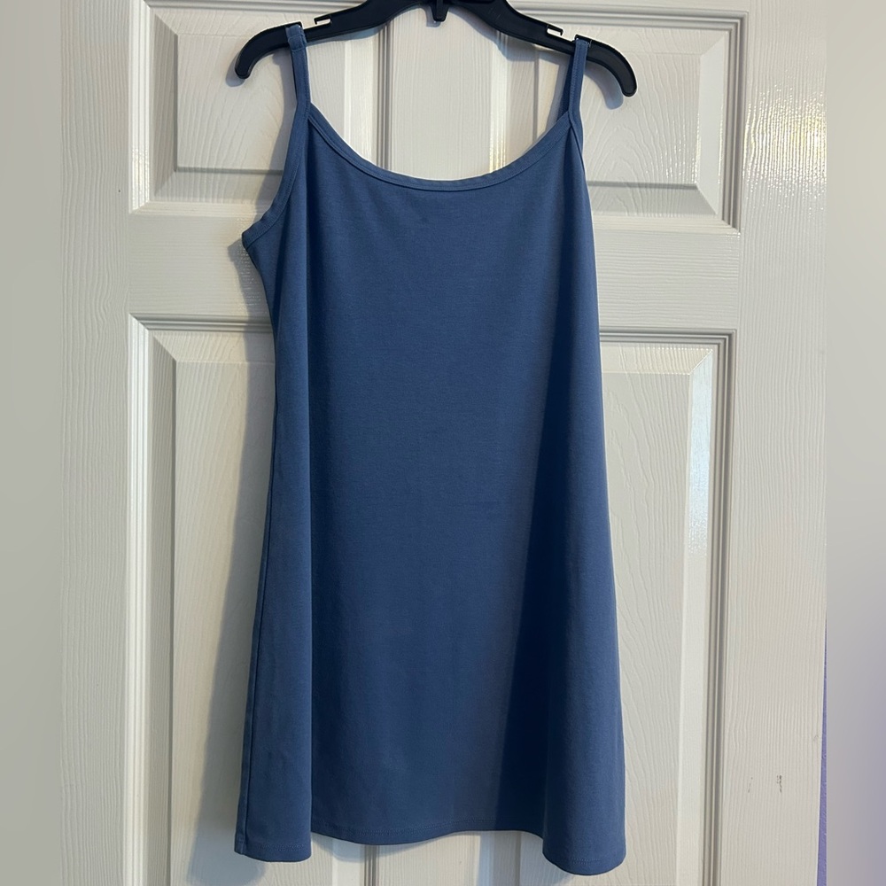 American Eagle Blue Casual Cotton/Polyester Short Dress
